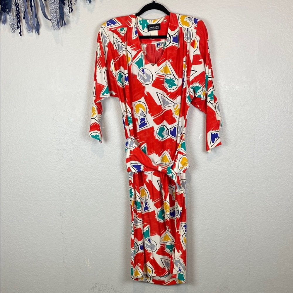 Vintage Carole Little for Saint Tropez West printed dress - Picture 2 of 5